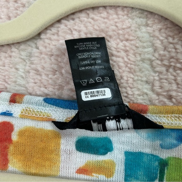 Ali Miles Colorful Geometric Print Tunic Top Size 3X 3/4 Sleeves Art to Wear - Picture 5 of 12